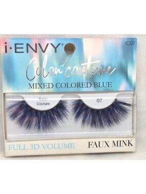 I-Envy Color Couture Faux Mink Mixed Colored Blue Lashes IC07 Full 3D Volume